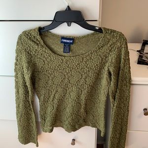 Lace green see-through blouse